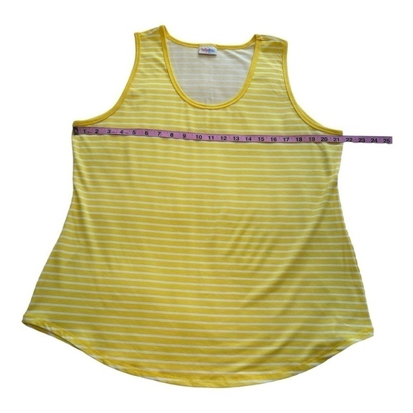 LuLaRoe Yellow & White Striped Tank Top - Size Large - Picture 4 of 6